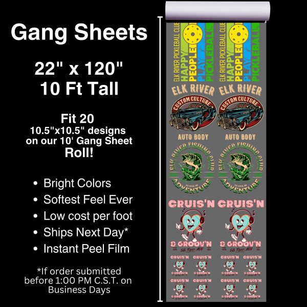 DTF Gang Sheets 120 inches