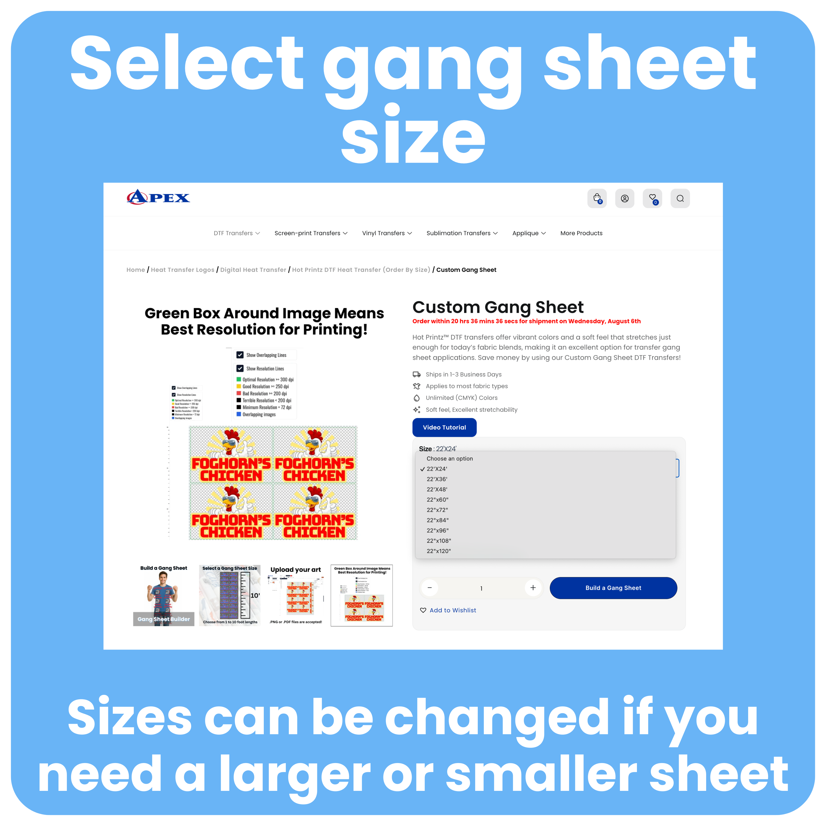 Custom Gang Sheets – Bulk Print - Apex Transfers