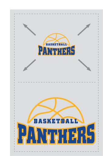 Panthers custom heat transfer artwork size guide