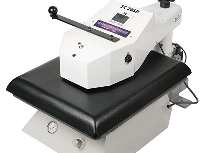 White heat press machine for custom apparel transfers