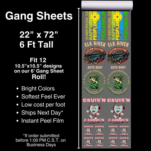 DTF Gang Sheets- 6' - Apex-Transfers