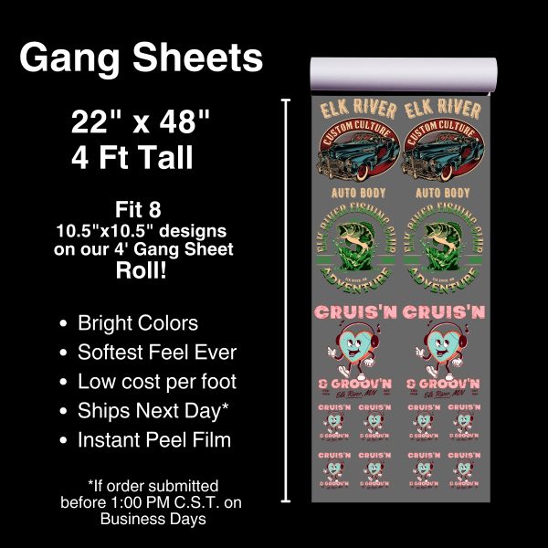 DTF Gang Sheets- 4' - Apex-Transfers