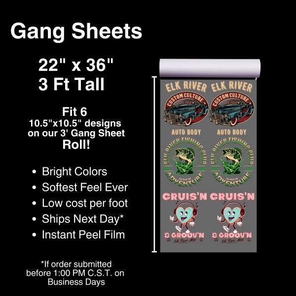 DTF Gang Sheets- 3' - Apex-Transfers