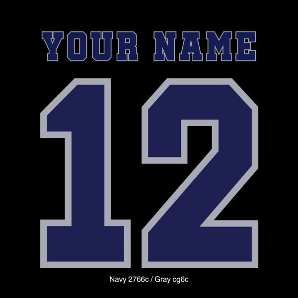 Navy- Gray6 block numbers