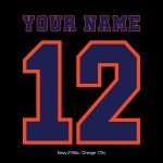 Navy Orange 172 block numbers