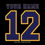 Navy Varsity Gold block numbers