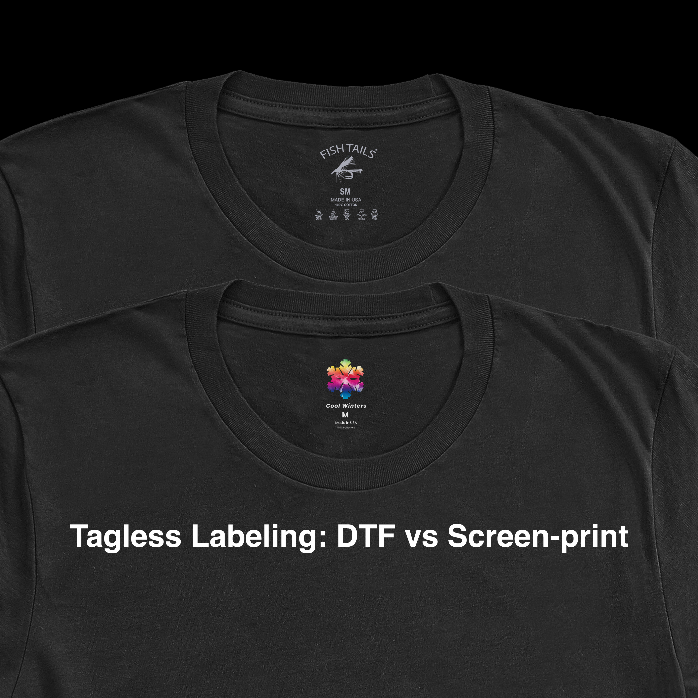 Tagless Labels DTF Labels vs Screen Print labels